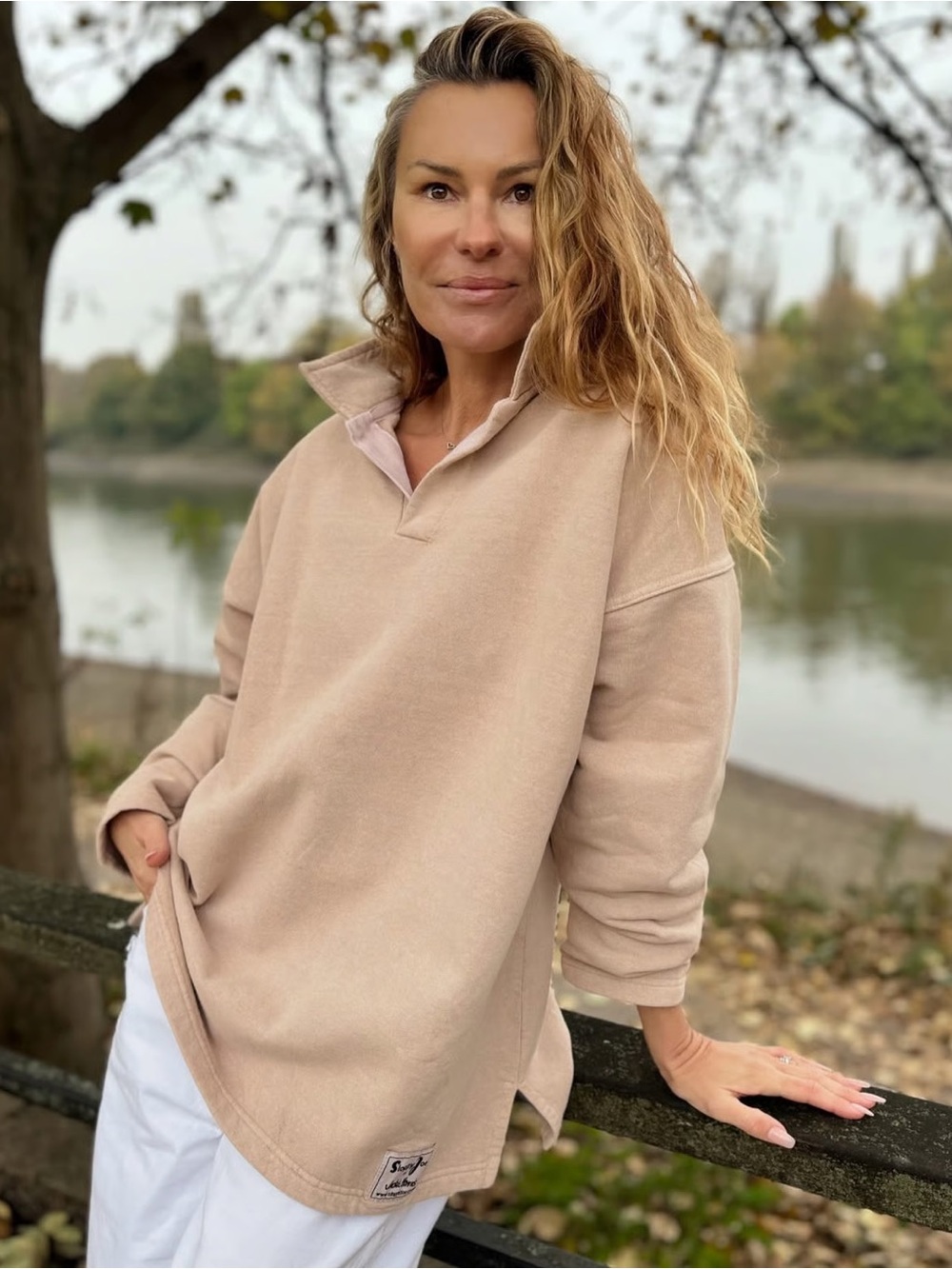 Sloppy Joe 100% Organic Cotton Collar 02 Pullover Sweatshirt, Tan – Size 2 Large